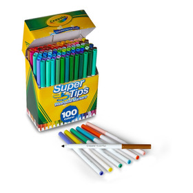 Crayola: Caja X100 Marcadores Delgados Lavables