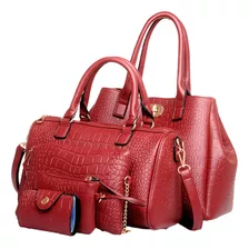 Conjunto De 5 Uds. De Bolsos De Hombro, Monedero Para Rojo