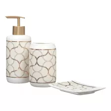 Kit Banheiro Lavabo Conjunto Porta Sabonete Líquido 3 Peças