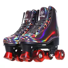 Patines Roller Derby Negro Tornasol Talla 35 A 42 Importados