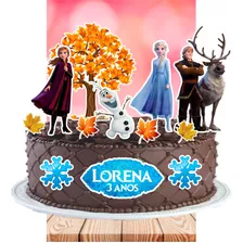 Topper Topo Bolo Personalizado C/ Nome Idade Frozen