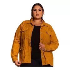 Casaco Feminino Cotelê Veludo Inverno Plus Size 54 Ao 58