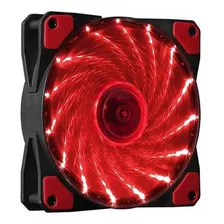 Fan Cooler Netmak 12 Cm Con 15 Luces Leds Rojo Nm-12025r