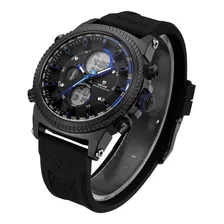 Relógio Masculino Weide Anadigi Wh6403b - Preto E Azul