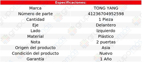 Tolva Salpicadera Del Izq Plstico Tong Yang Bmw 99 323is Foto 2