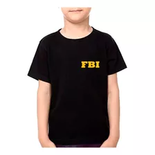 Camiseta Infantil Fbi Agente Fantasia Policia Personalizada 