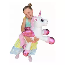 Unicórnio Pelúcia Gigante Bebê Fofinho Rosa 64cm