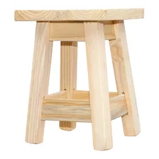 Banco Taburete Silla De Pino Natural 45cm Alto