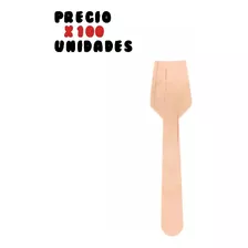 Cucharita De Madera 9.5cm Postres Pack 100unidades