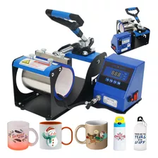 Prensa Sublimadora Transfer Térmica Cilíndrica 110v Mecolour Cor Azul