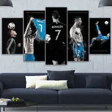 5 Cuadros Decorativos Cristiano Ronaldo Futbol Arte 150x84cm