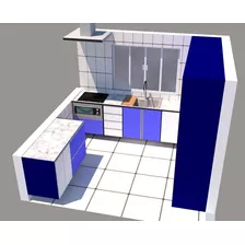 Projeto 3d Cozinha Com Móveis Planejados Skt