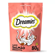 Petisco Dreamies Para Gatos Adultos Sabor Salmão Pacote 80g