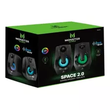 Parlantes Pc Gamer Monster Games Space 2.0 Black