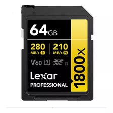 Memoria Sd Lexar Professional 64gb R280mb W210mb 1800x