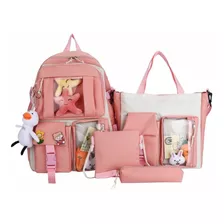 Mochilas Set 4 Pzs Escolar Bolsas Lapicera Hombre Y Mujer