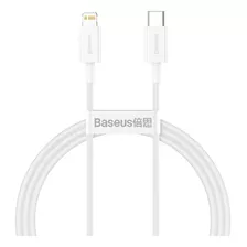 Cabo Lightning Usb-c Pd 20w 1m Turbo Baseus iPhone iPad Cor Branco