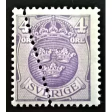 Suecia, Sello Yv. 75 4ö Viol Error Dentado 1911 Mint L13510
