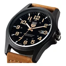 Reloj Casual Acero Cuarzo Marca Soki Color Negro Con Miel