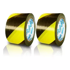 Kit 2 Fita Zebrada Amarelo E Preto 65mm X 150m Isolamento