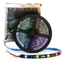 Fita Led Ajk 2811 5 Metros 12v Luz Cores Rgb A Prova D'água