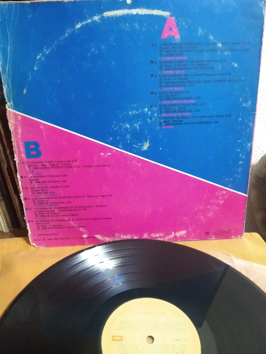 Varios Artistas - 12 Pop Hits - vinilo 1989