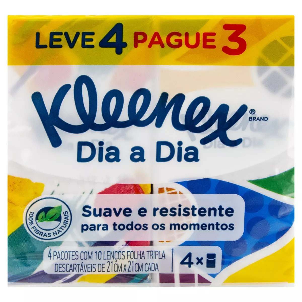 Lenços De Papel Descartáveis Kleenex  Dia A Dia Suave 10 U Pacote X4