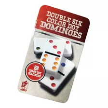 Juego De Domino Doble 6 En Caja Metalica 28 Fichas Con Color