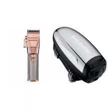 Maquina Babyliss De Corte Pro Rose Fx + Massageador Prata