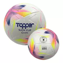 Bola Campo Topper Slick Cup Branco Rosa