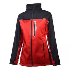 Campera Softshell Negra Y Roja Dama Térmica Nieve Impermeabl