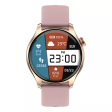 Smartwatch Jd Hawai 1.43 Bluetooth Rosa Gold Llamadas Spo2 Color De La Malla Rosa Claro