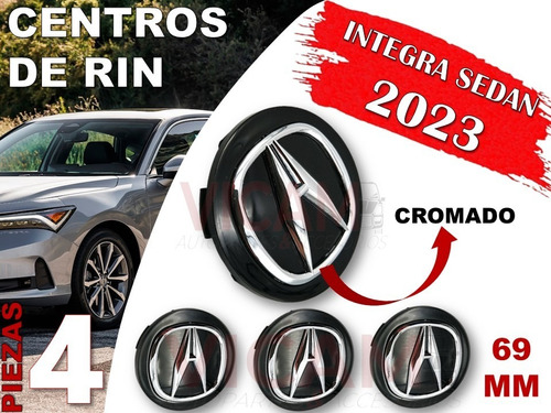 Kit De Centros De Rin Acura Integra Sedan 2023 69 Mm (negro) Foto 2