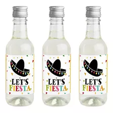 Let's Fiesta - Mini Pegatinas Para Botellas De Vino Y Champá
