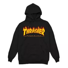  Buzo C/ Capucha Thrasher Lifestyle Hombre Men Flame Neg Cli