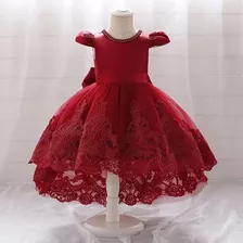 Vestido De Bebé De Fiesta Mini-mi Modelo Esperanza Bordó
