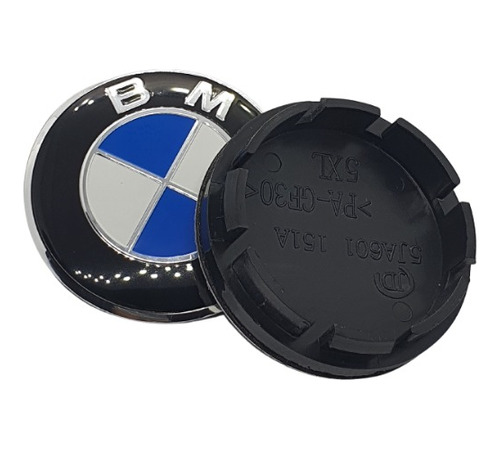 4 Centros Tapas De Rin Para Bmw 56mm Azul  Foto 5