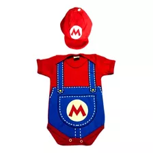 Body Temático Infantil Bebê - Mário Com Boina