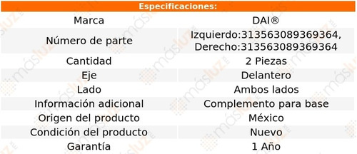 Kit 2 Bases Para Amortiguador Del Volvo S60 01/09 Dai Foto 2