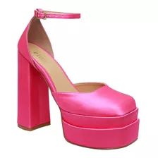 Zapatillas Rosas Barbie Para Dama Plataforma Tacones Altos