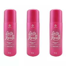 Leite De Rosas Tradicional Desodorante Spray 90ml (kit C/03)