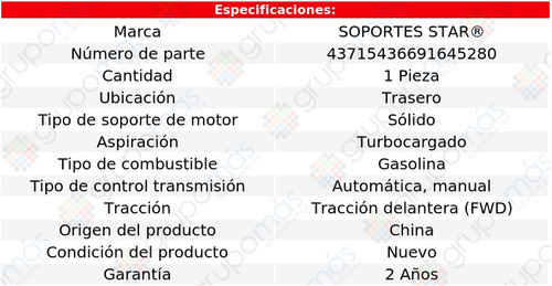 Soporte Motor Trasero S Star V60 2.0l 4 Cil Turbo 2013_2014 Foto 2