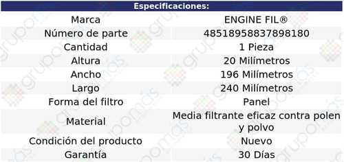 Filtro De Cabina Engine Fil Para Fiat Stilo 2007 Foto 2