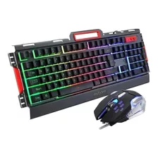 Kit De Teclado E Mouse Gamer Exbom Bk-g3000 Inglês Us De Cor Preto