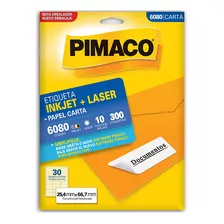 Etiqueta Inkjet/laser Carta 6080 Com 10 Folhas Pimaco