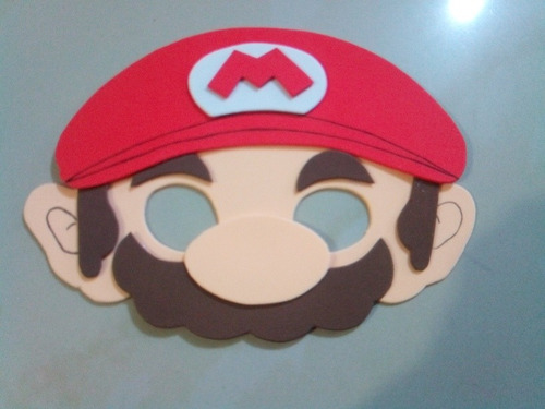 Máscaras Y Figuras De Mario Bros En Foami Liso O Escarchado