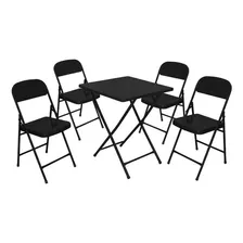 Conjunto De Mesa C/ 4 Cadeiras Dobráveis De Bar Aço