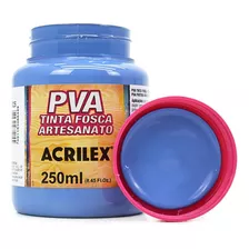 Tinta Pva Fosca Para Artesanato 250ml - Acrilex 519 - Branco Cor 825 - Azul Country