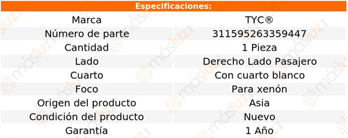 1- Faro Denlantero Derecho A4 2005/2008 Tyc Foto 2