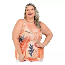 3 Regatas Plus Size De Alcinha - Estampada - Malha Premium